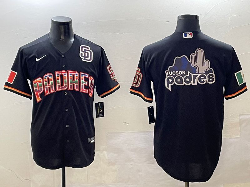 Men San Diego Padres Blank Black Fashion Game 2025 Nike MLB Jersey style 2